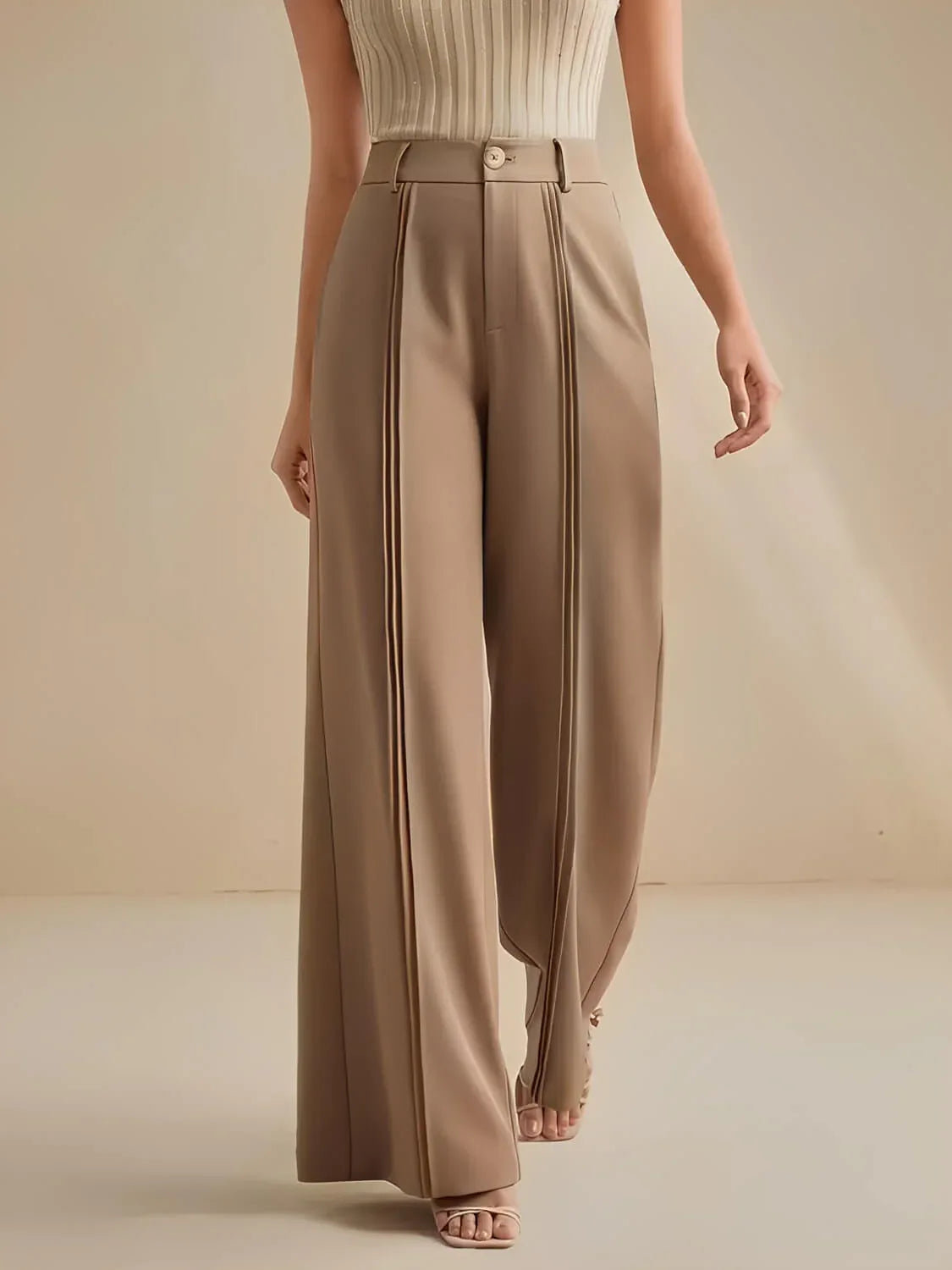 Pantalón Palazzo Cintura Alta Fluido