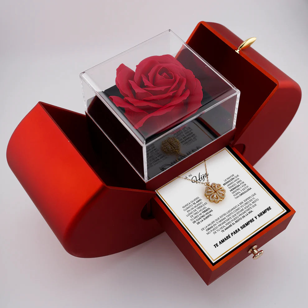 Rosa Eterna + Collar “A Mi Hija”