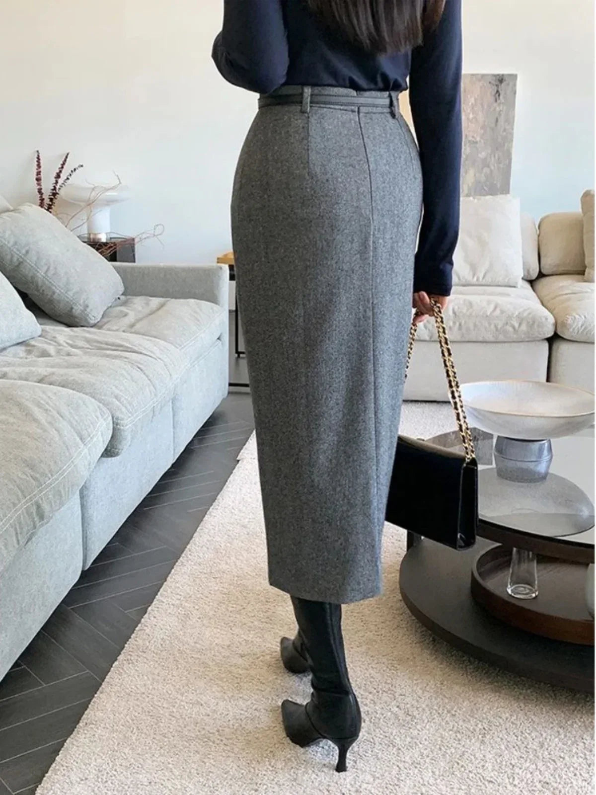 Falda Midi con Abertura