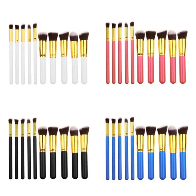 10-Piece Professional Kabuki Makeup Brush Set