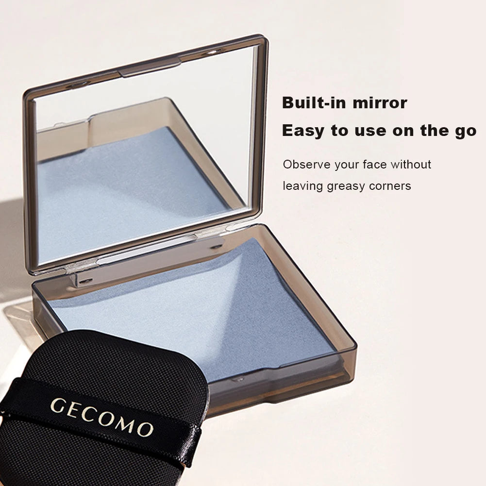 Bamboo Charcoal Oil Blotting Sheets – 100 Sheets with Case & Powder Puff