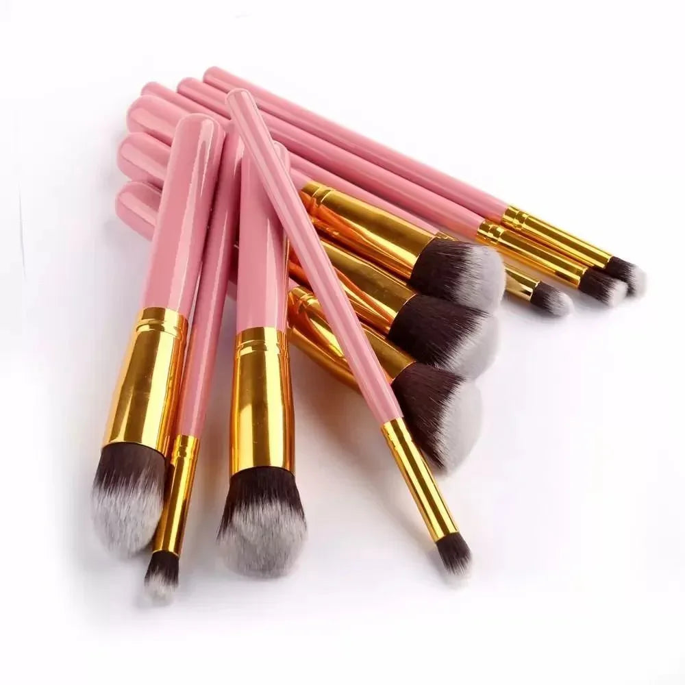 10 Kit Professional Kabuki Contouring Smoke Makeup Brushes