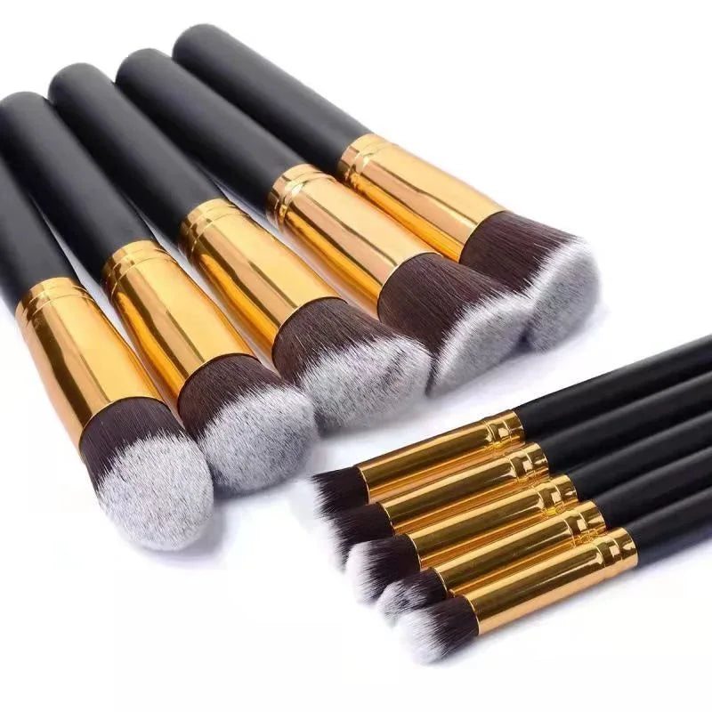 10-Piece Professional Kabuki Makeup Brush Set