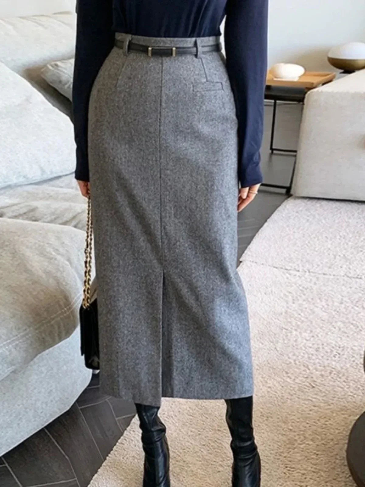 Falda Midi con Abertura