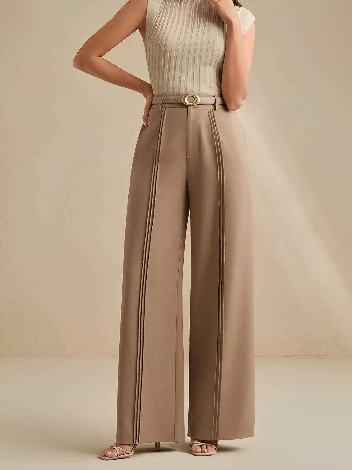 Pantalón Palazzo Cintura Alta Fluido