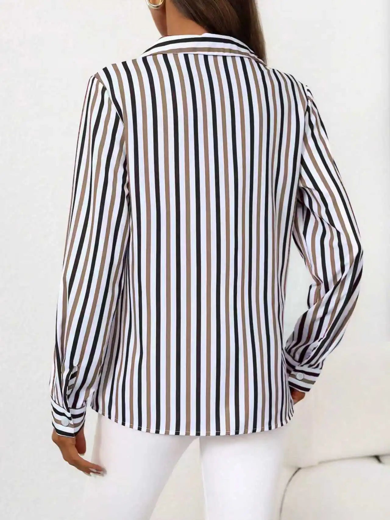 Blusa a Rayas Manga Larga