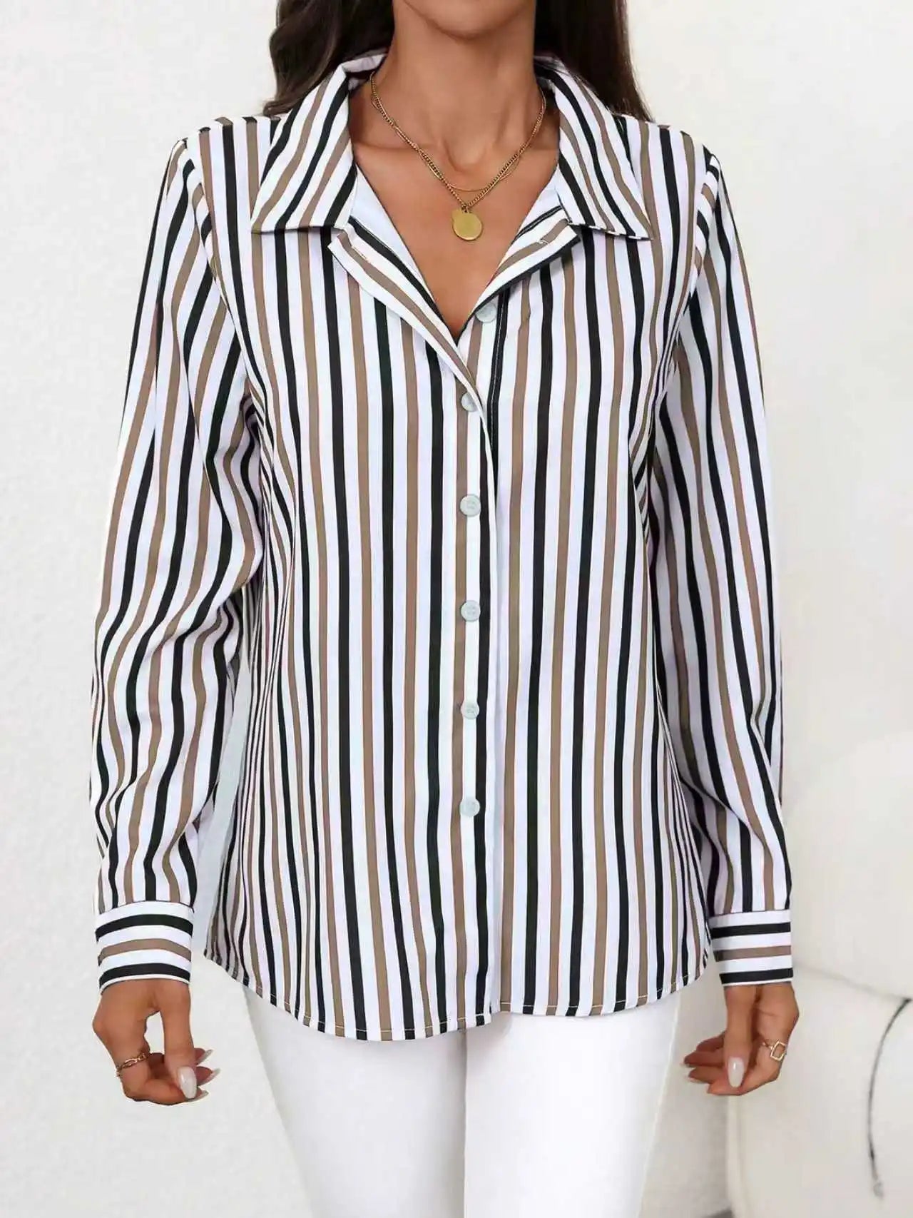 Blusa a Rayas Manga Larga